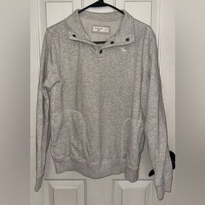 Abercrombie & Fitch Heather Gray 3/4 Button-Up